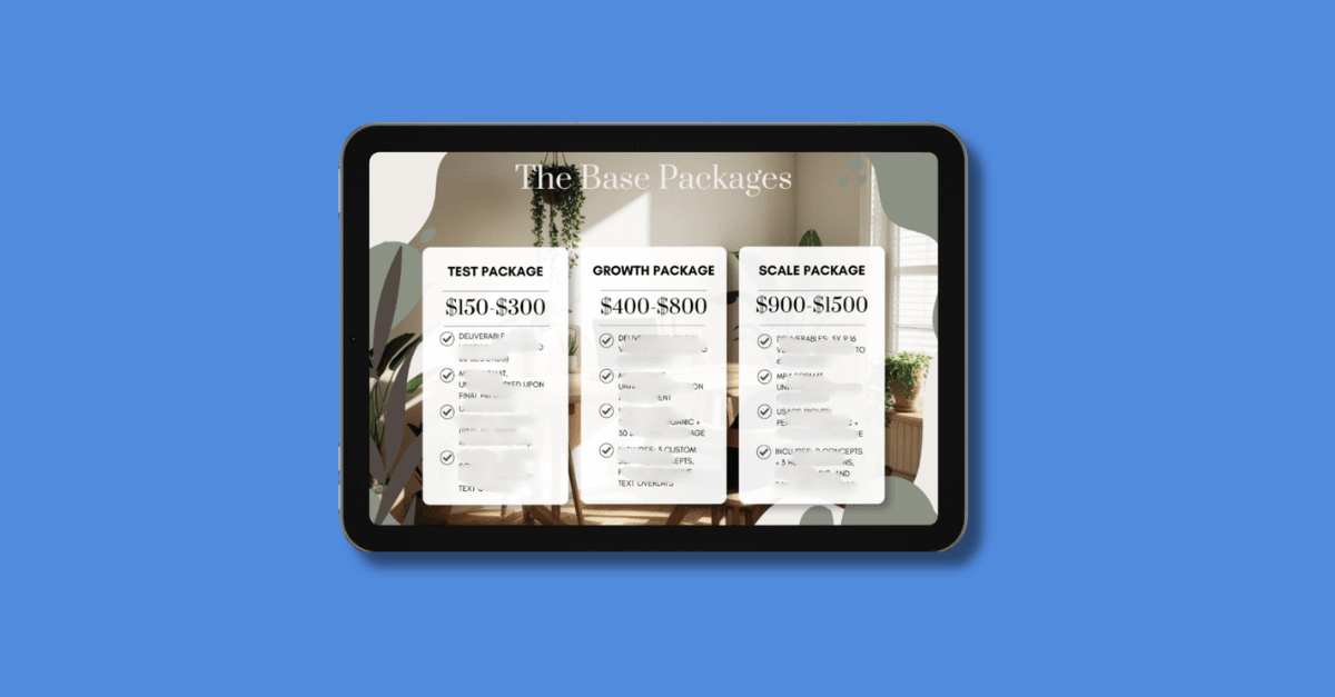 UGCjob Pro rate card and pitch templates